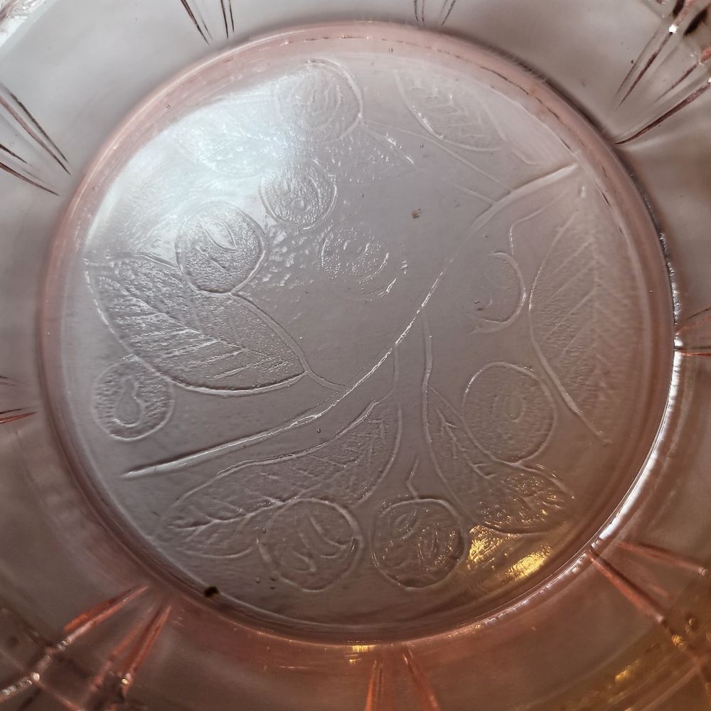 0825.  Jeannette Glass Cherry Blossom ~ Pink Depression Glass ~ Cherry ~ Dish ~ - Picture 3 of 9
